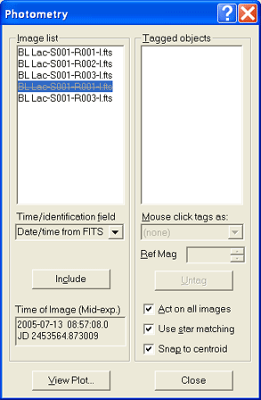 photometry windwow